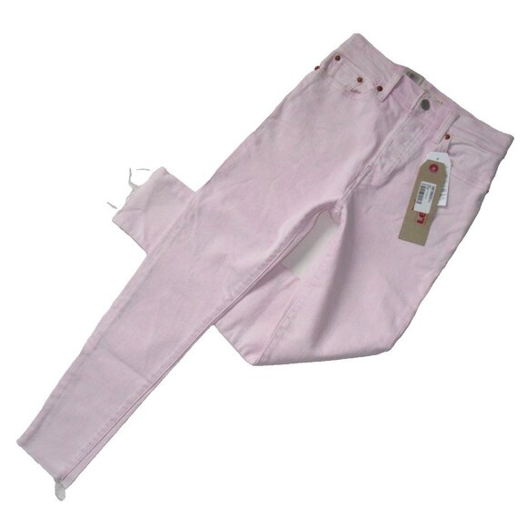 NWT Levi's Wedgie Skinny in Pink Acid Wash High Rise Stretch Crop Jeans 0 / 25 - Picture 1 of 8